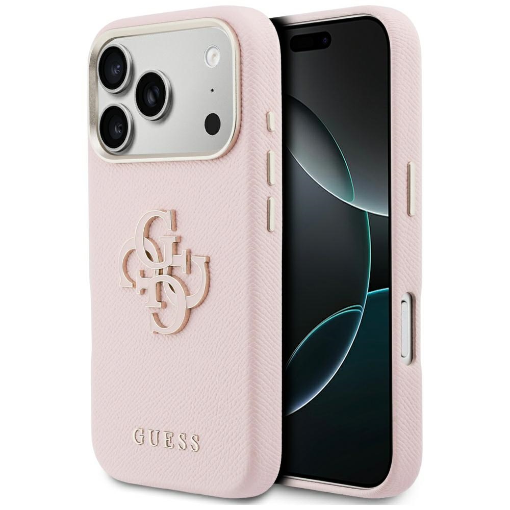 Калъф за iPhone 17 Pro Max - Guess Hardcase Resin Logo (GUHCP17X5PS4RGGP) - Розов