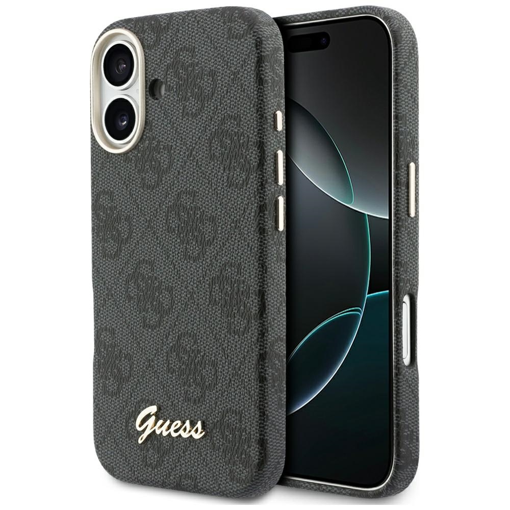 Калъф за iPhone 17 - Guess 4G Script MagSafe (GUHMP17S5P5P4F4FWWMSK) - Черен