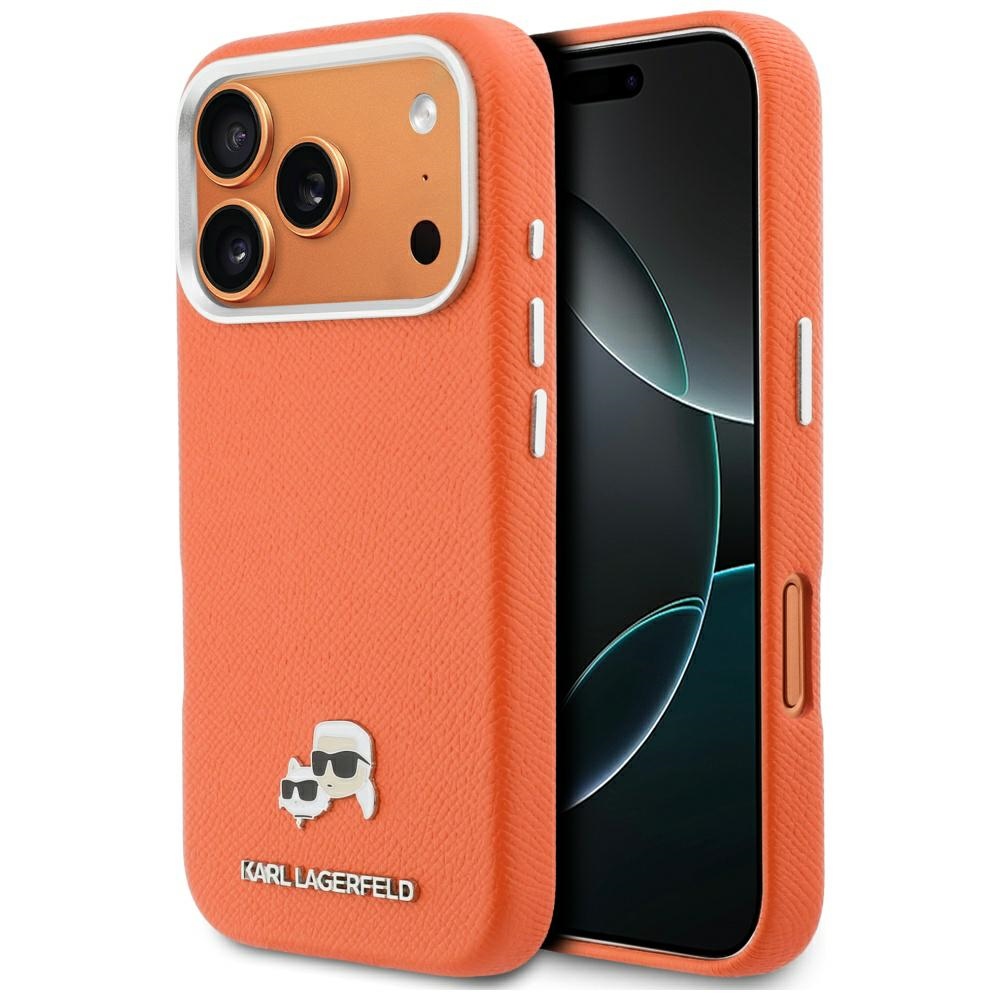 Калъф за iPhone 17 Pro - Karl Lagerfeld Saffiano (KLHMP17L6PFKCLO) - Оранжев