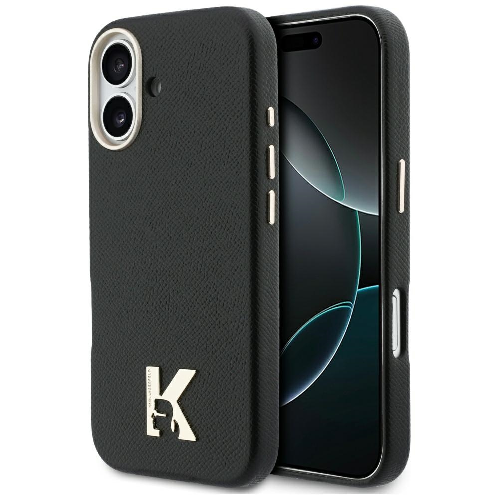Калъф за IPhone 17 - Karl Lagerfeld Hardcase Leather MagSafe (KLHMP17S5PGFKHGK) - Черен