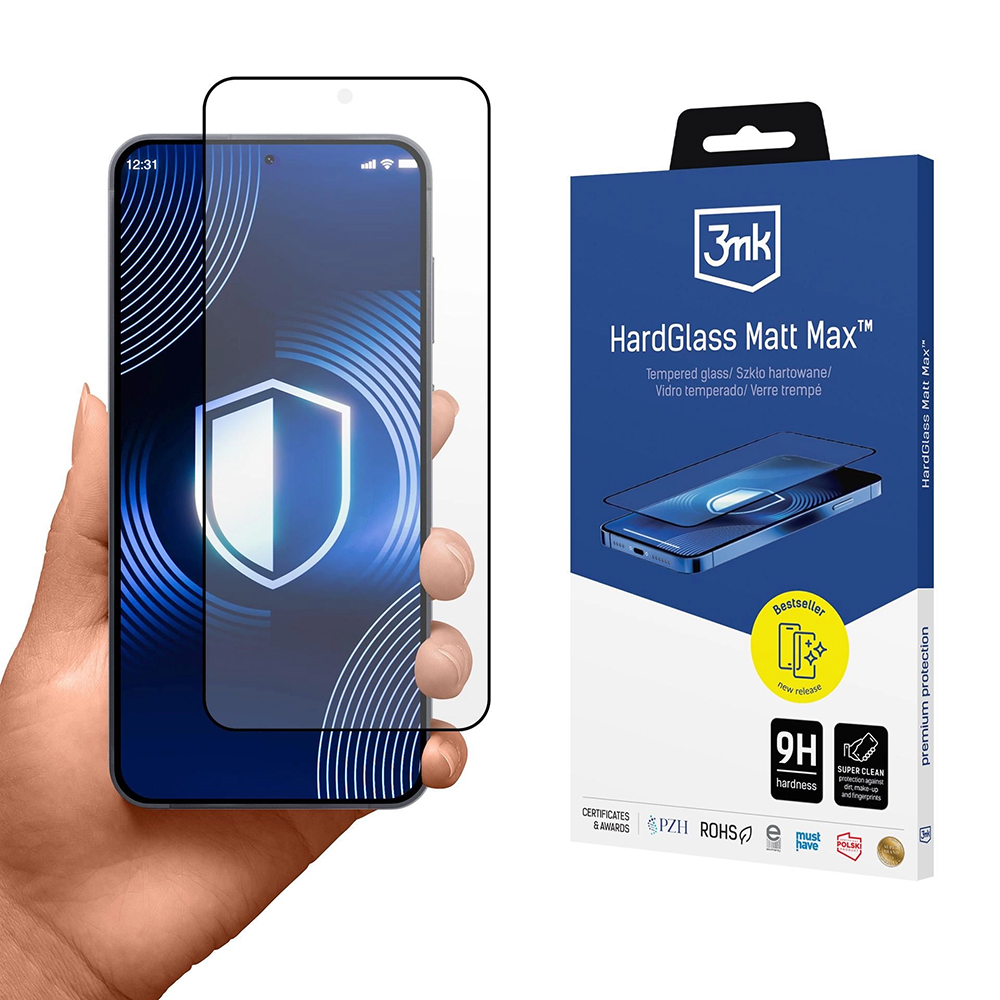 Капак за Samsung Galaxy S26 Plus - 3mk HardGlass Matt Matt Max Screen Protector - Черен