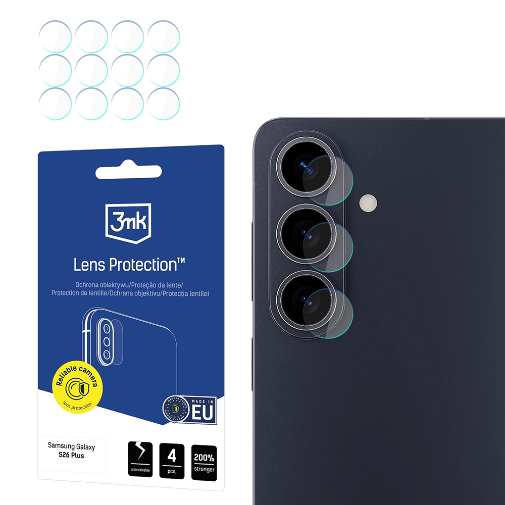 Калъф за Samsung Galaxy S26 Plus (комплект 4) - 3mk Lens Protection - Прозрачен