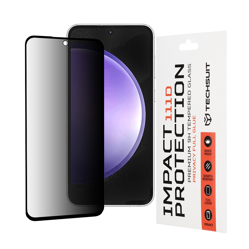 Калъф за Samsung Galaxy S23 FE - Techsuit 111D Privacy Full Glue - Черен