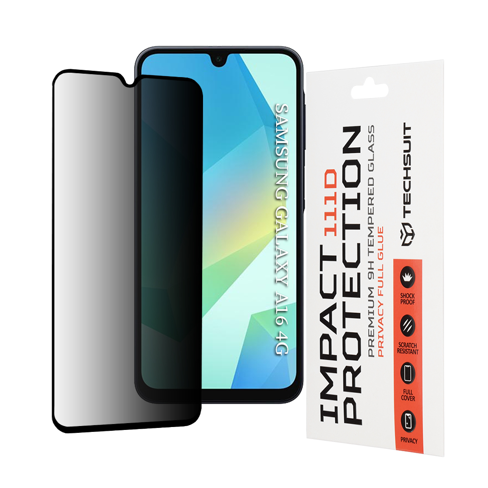 Калъф за Samsung Galaxy A16 4G / A16 5G / A17 4G / A17 5G - Techsuit 111D Privacy Full Glue - Черен