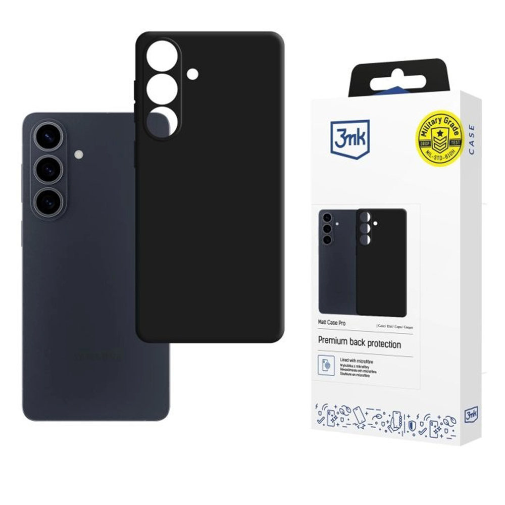 Калъф за Samsung Galaxy S26 Plus - 3mk Matt Case Pro - Черен
