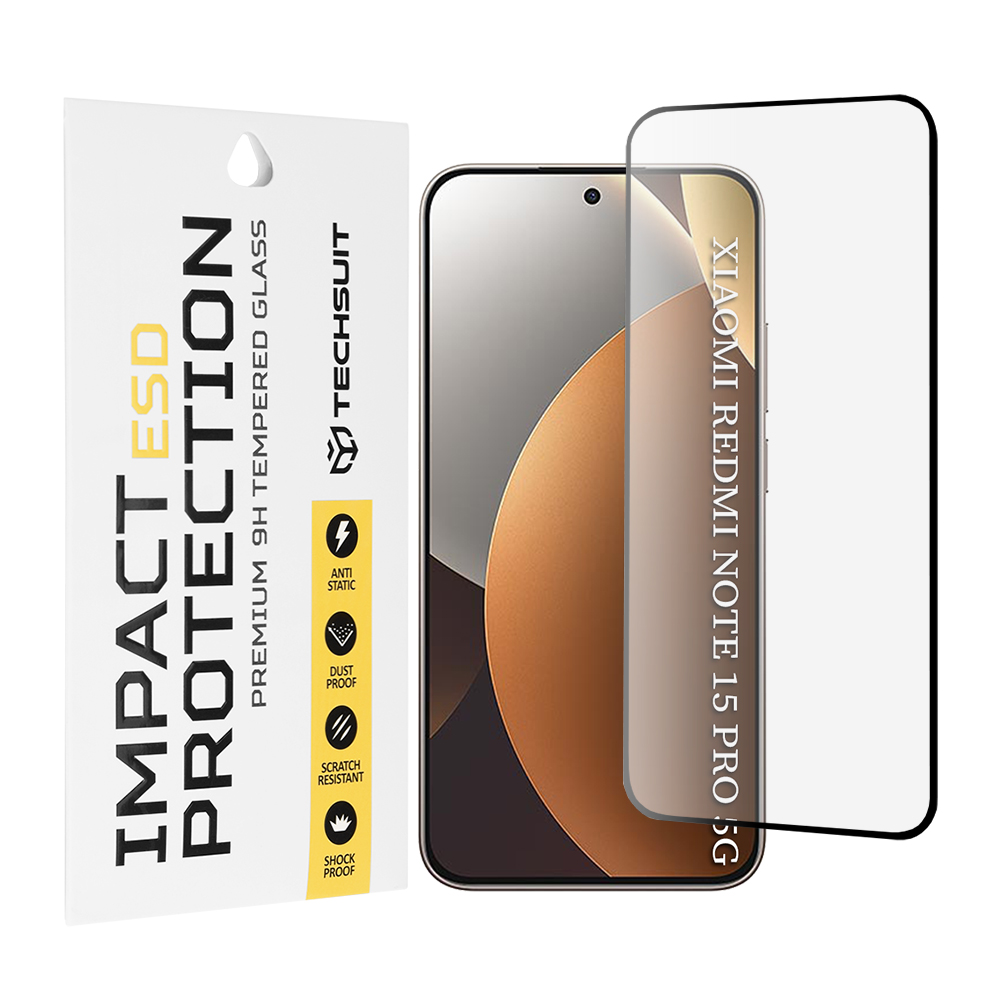 Капак за Xiaomi Redmi Note 15 Pro 5G - Techsuit ESD Glass - Черен