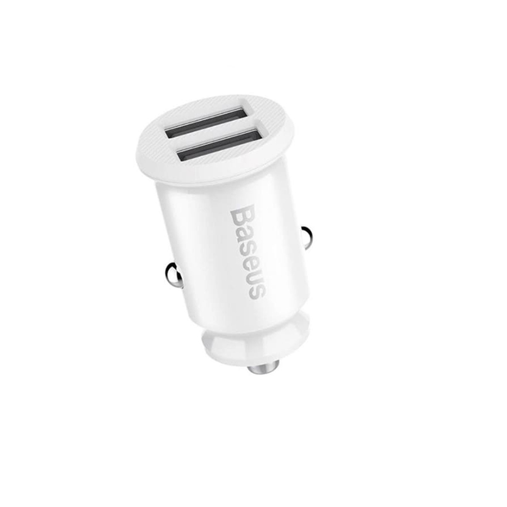 USB зарядно за кола, 5V, 3.1A - Baseus Grain (CCALL-ML02) - бяло