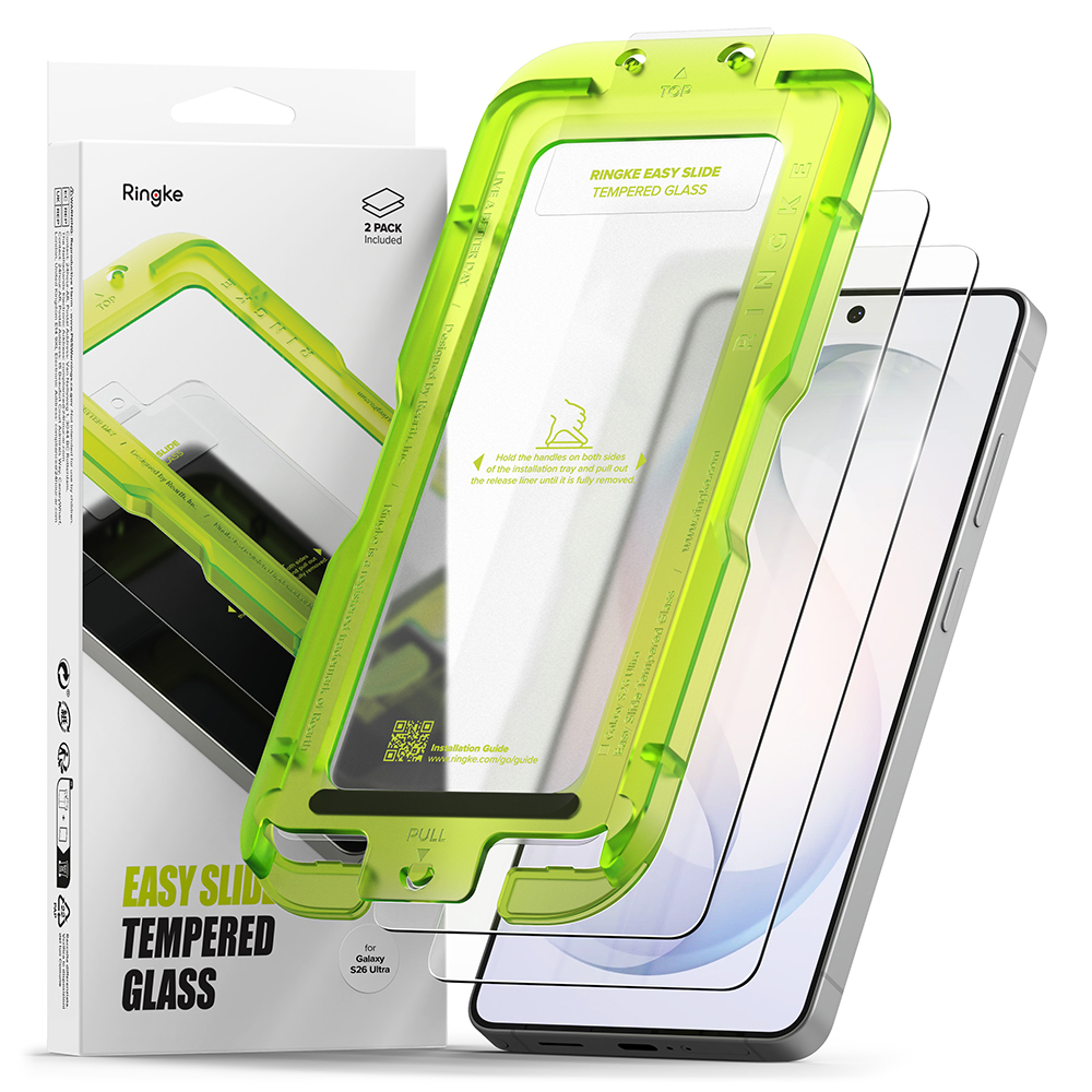 Калъф за Samsung Galaxy S26 Ultra (комплект от 2) - Ringke Easy Slide Tempered Glass - Прозрачен