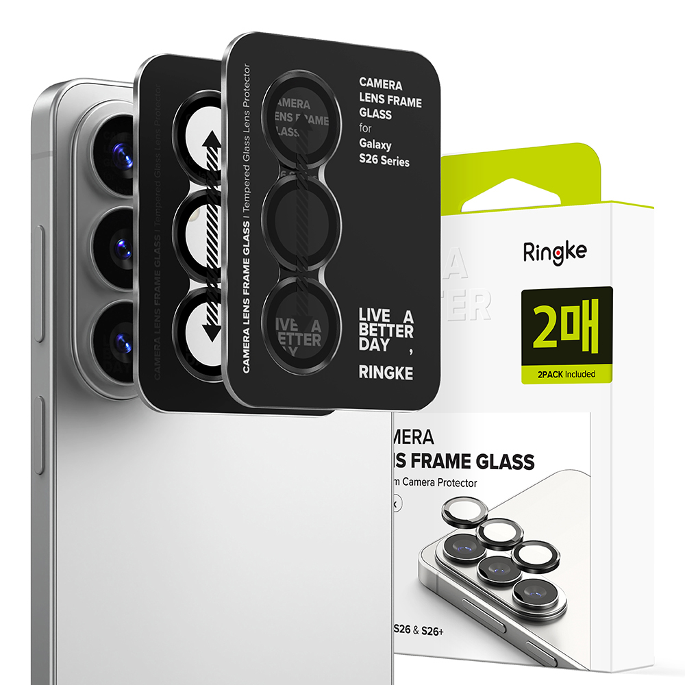 Фолио за камера за Samsung Galaxy S26 / S26 Plus (комплект 2) - Стъкло на рамката на обектива на камерата Ringke - черно