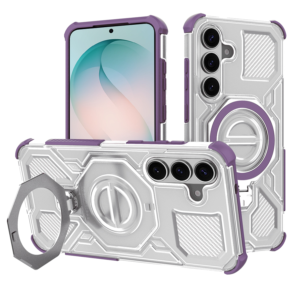 Калъф за Samsung Galaxy S26 Plus - Techsuit Carbon Shield PRO - Лилав прозрачен