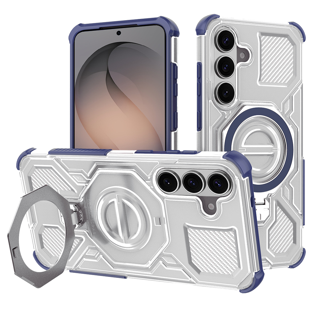 Калъф за Samsung Galaxy S26 - Techsuit Carbon Shield PRO - син прозрачен