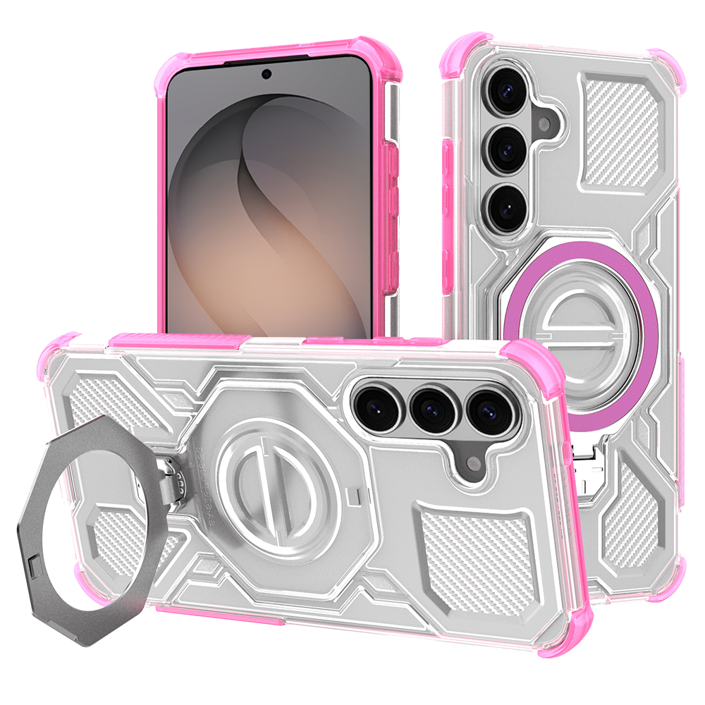 Калъф за Samsung Galaxy S26 - Techsuit Carbon Shield PRO - Розов прозрачен