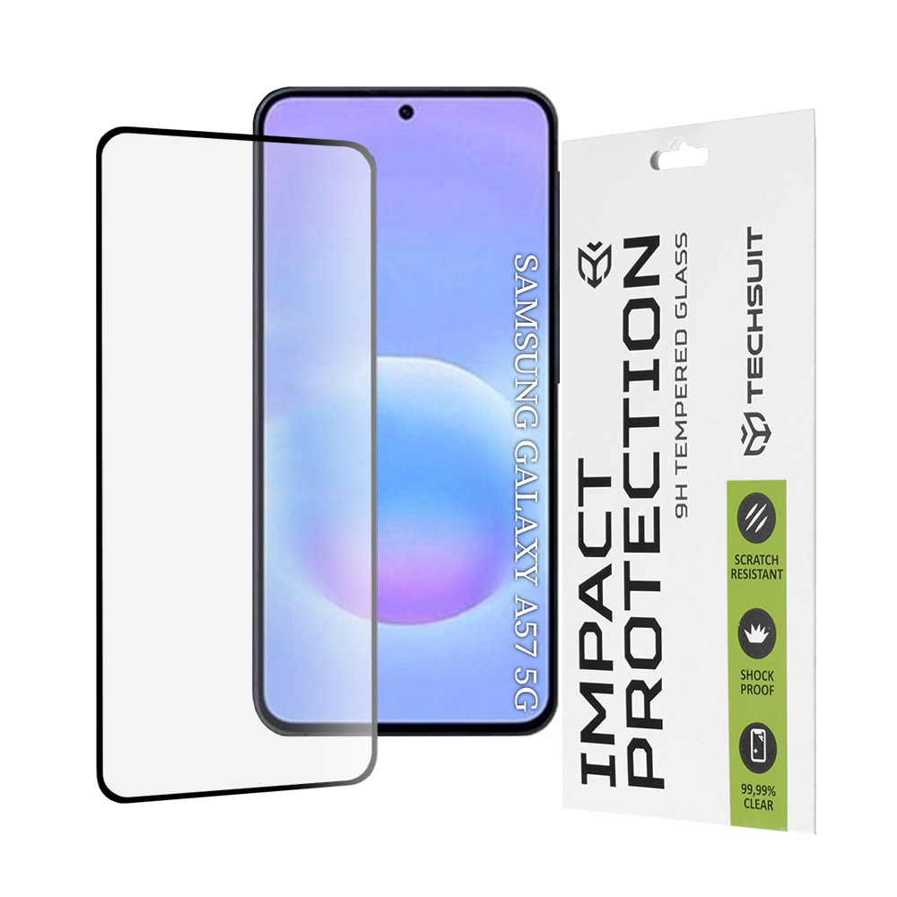 Калъф за Samsung Galaxy A57 5G - Techsuit 111D Full Cover / Full Glue Glass - Черен