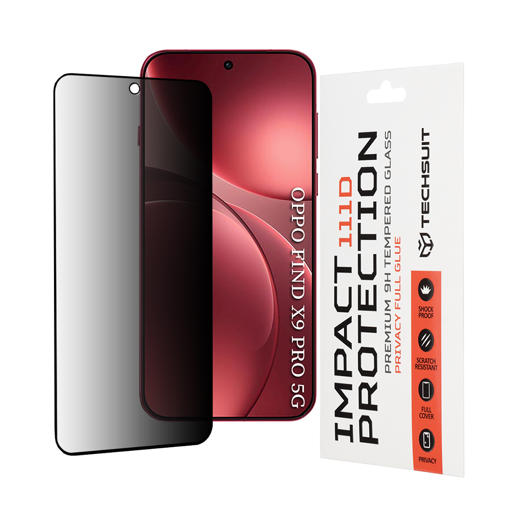 Oppo Find X9 Pro - Techsuit 111D Privacy Full Glue - Черен