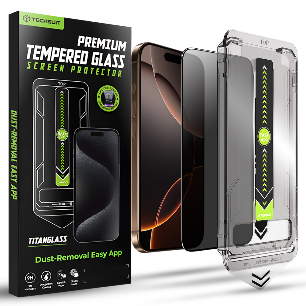 Калъф за iPhone 16 Pro / iPhone 17 - Techsuit TitanGlass FullCover - Поверителност