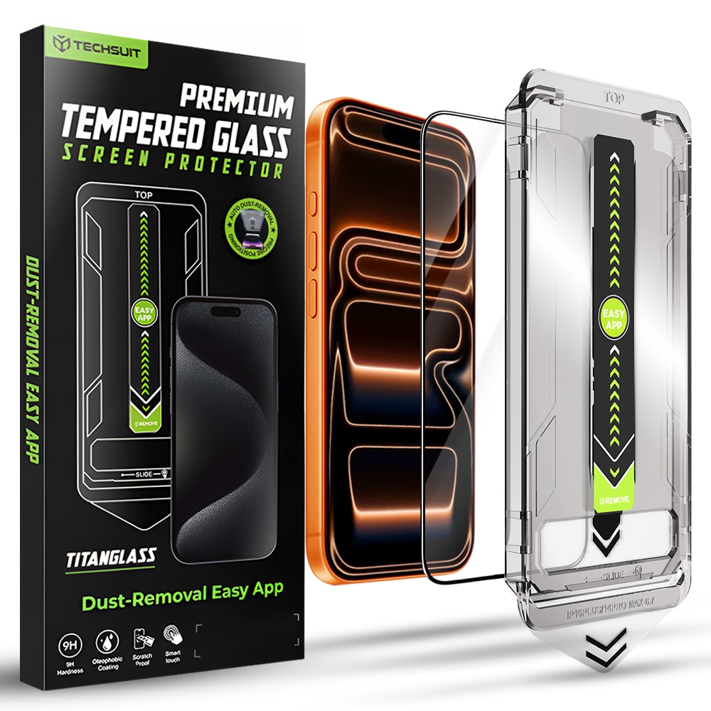 Калъф за iPhone 17 Pro Max - Techsuit TitanGlass FullCover - Черен