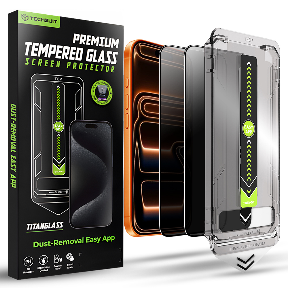 Калъф за iPhone 17 Pro Max (комплект от 2) - Techsuit TitanGlass FullCover - Поверителност