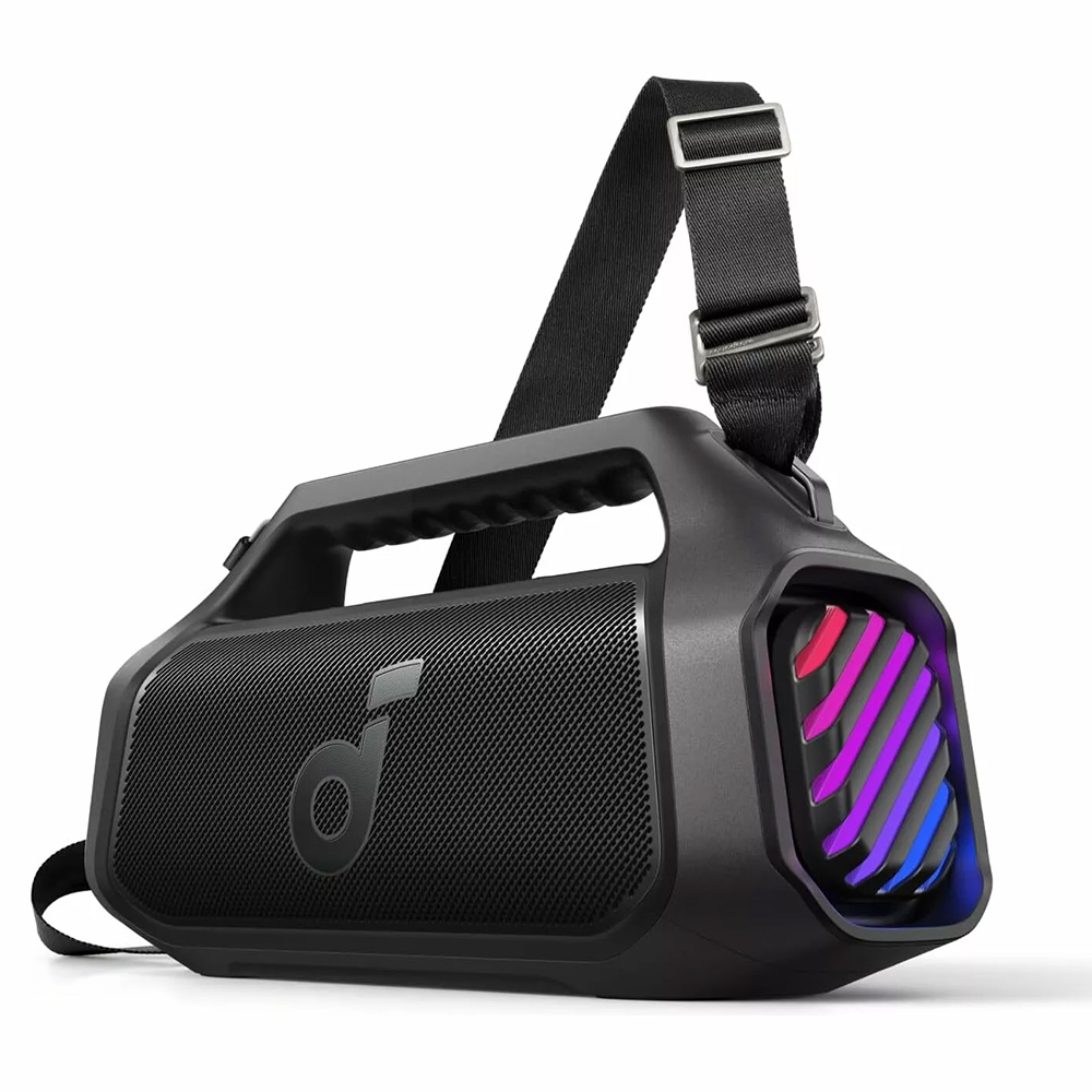 Водоустойчив високоговорител, BassUp 2.0, RGB, външна батерия, 140W - Anker SoundCore Boom 2 Plus (A3134011) - Черен
