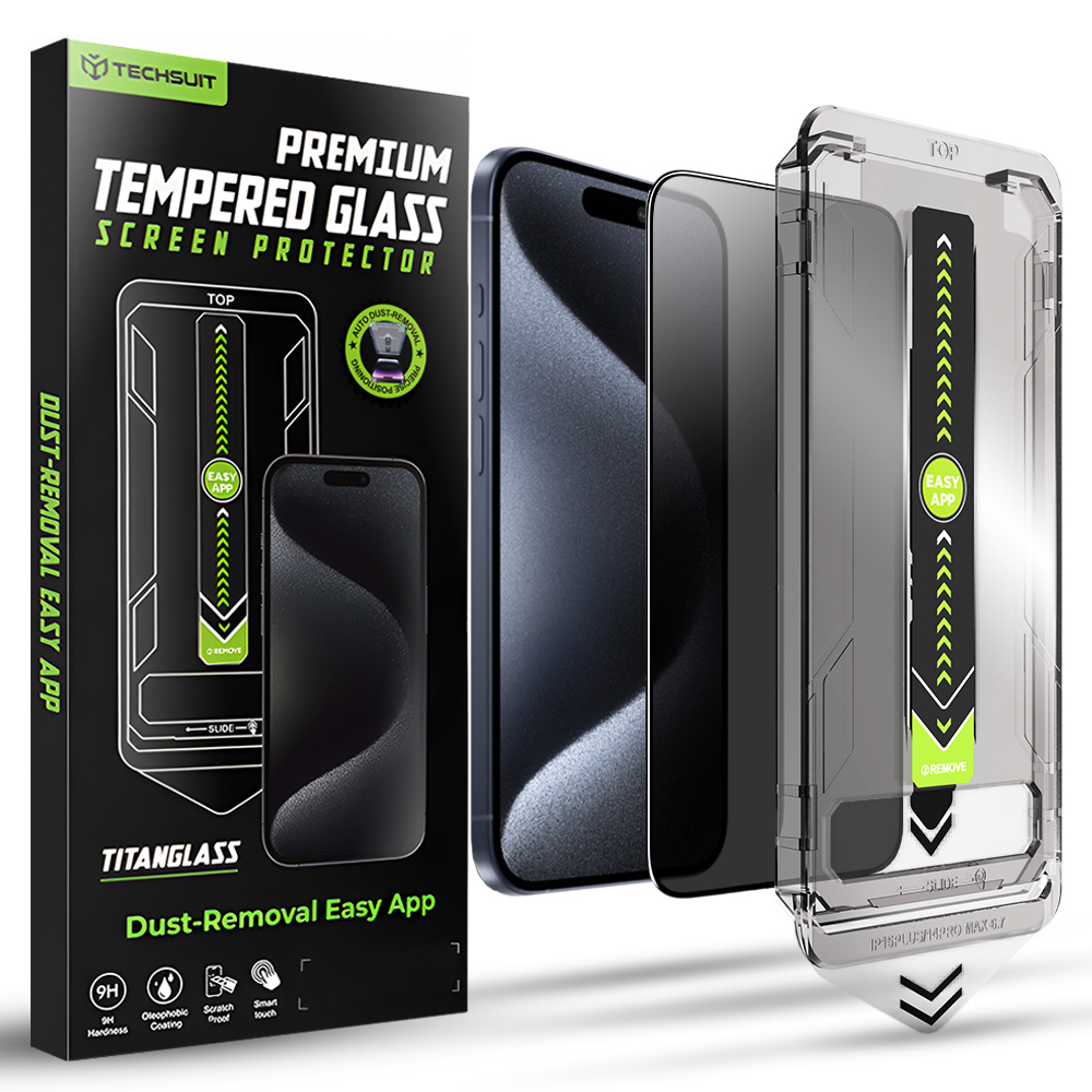 Калъф за iPhone 15 Pro - Techsuit TitanGlass FullCover - Privacy