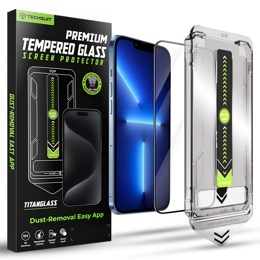 Калъф за iPhone 13 Pro Max / iPhone 14 Plus - Techsuit TitanGlass FullCover - Черен