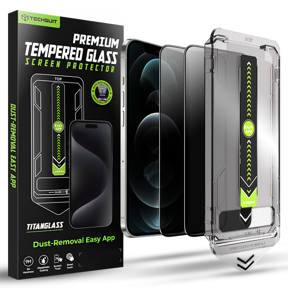 Калъф за iPhone 12 / iPhone 12 Pro (комплект 2) - Techsuit TitanGlass FullCover - Поверителност