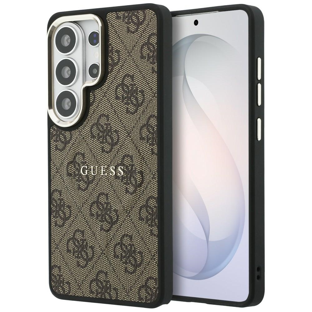 Чантичка за Samsung Galaxy S26 Ultra - Guess 4G Embossed Ring MagSafe (GUHMS26LP4MSEGCW) - кафява