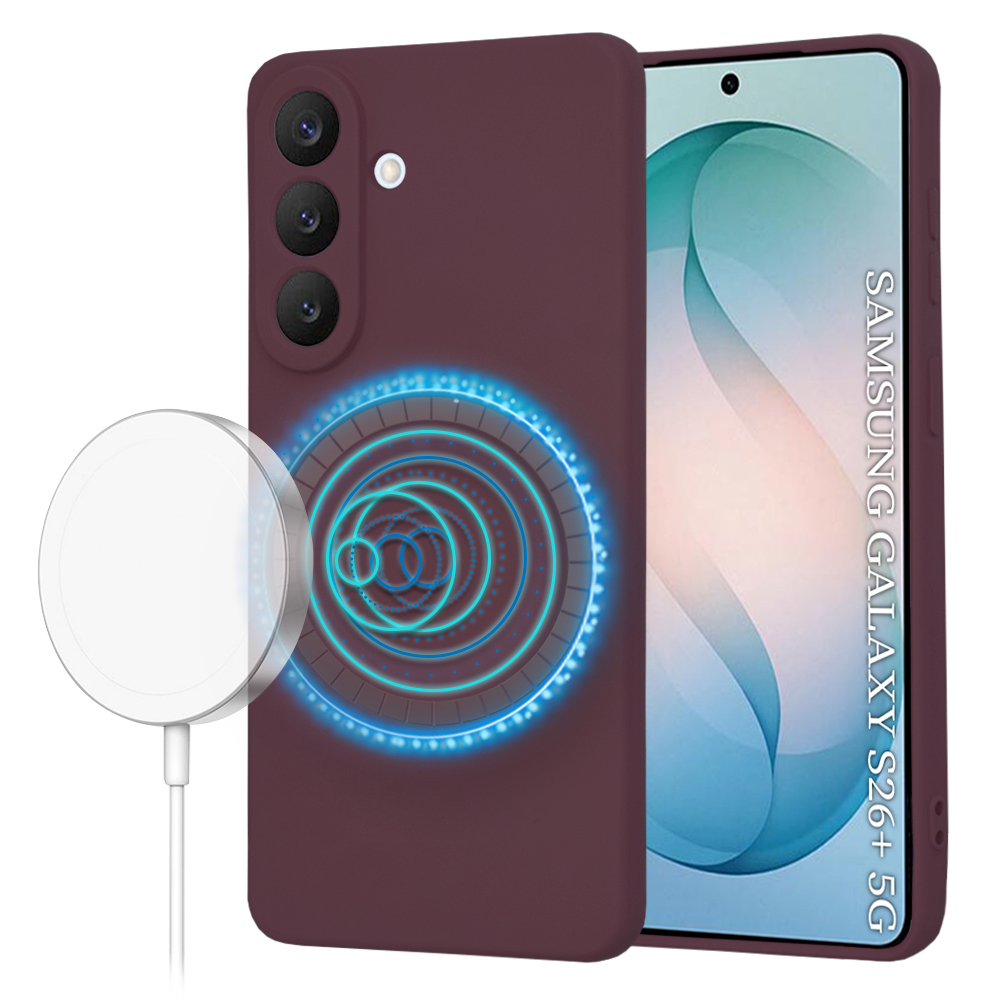 Калъф за Samsung Galaxy S26 Plus - Techsuit SoftFlex MagSafe - Plum Червен