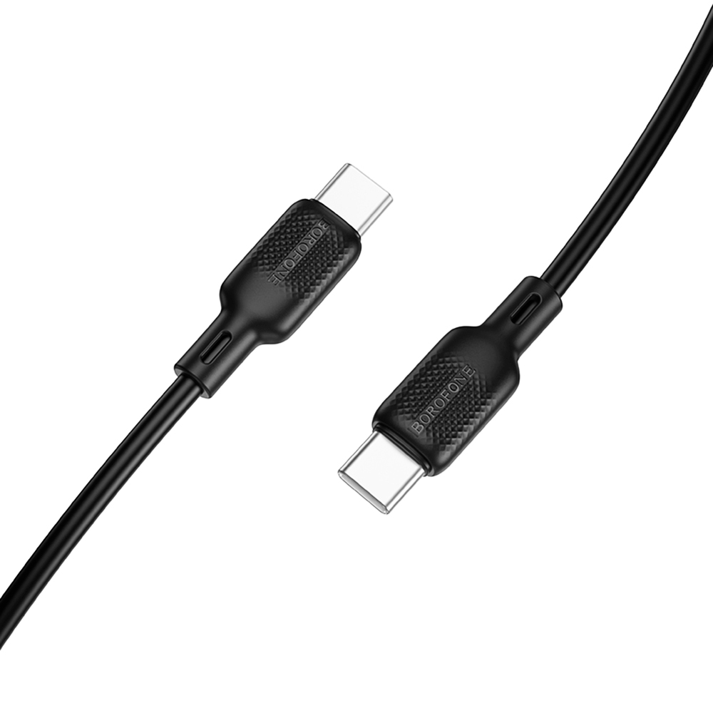 Захранващ кабел, USB-C, бързо зареждане, 3A, 2 м - Borofone Lenny (BX113) - Черен