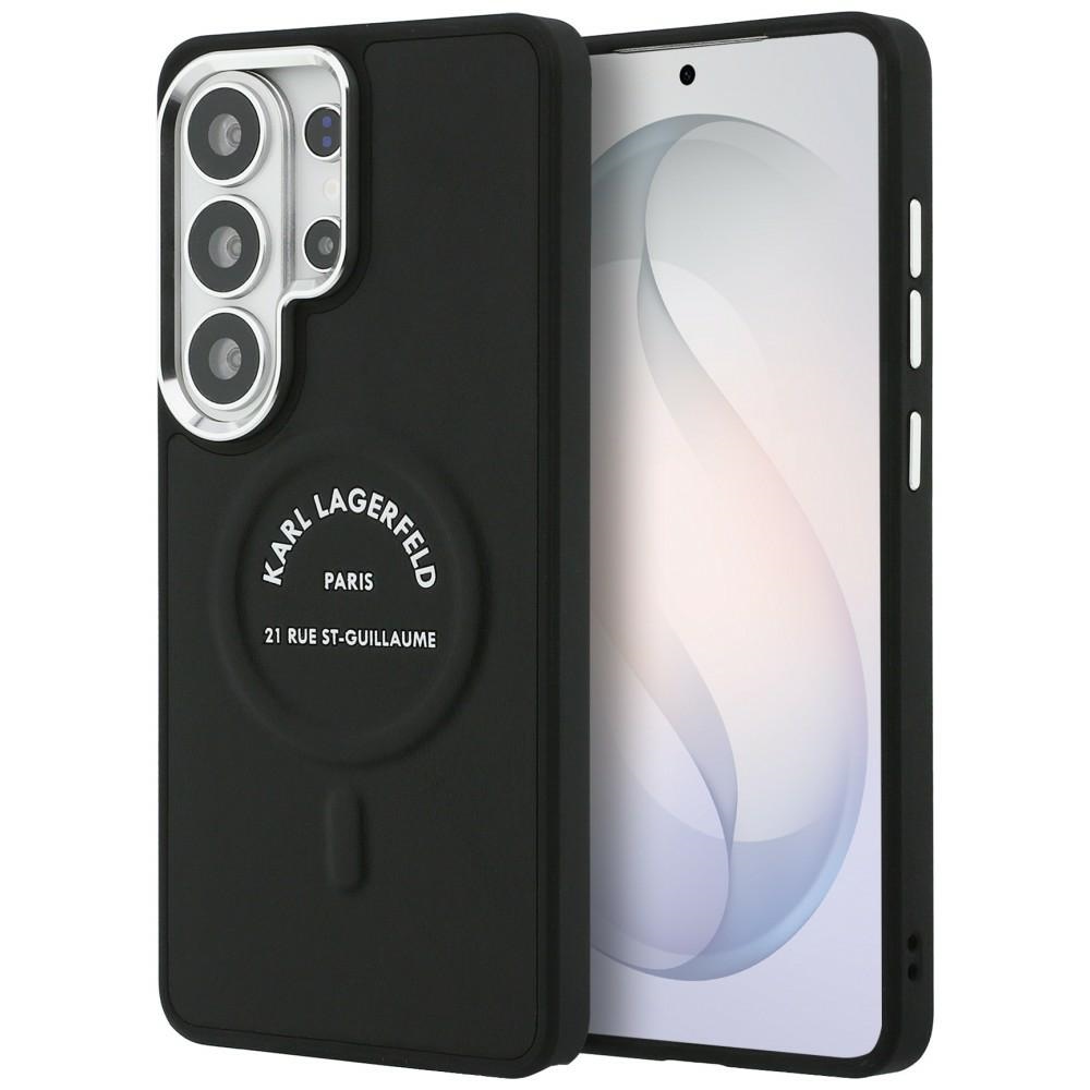 Калъф Samsung Galaxy S26 Ultra - кожена опаковка Karl Lagerfeld с лого Karl RSG MagSafe (KLHMS26LPSKRSGEK) - Черен