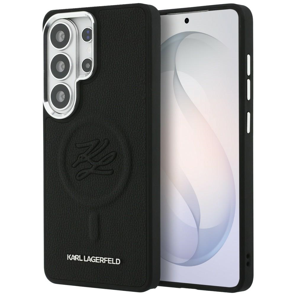 Калъф Samsung Galaxy S26 Ultra - кожа Karl Lagerfeld с вдлъбнато релефно лого MagSafe (KLHMS26LPGFKLRDK) - Черен