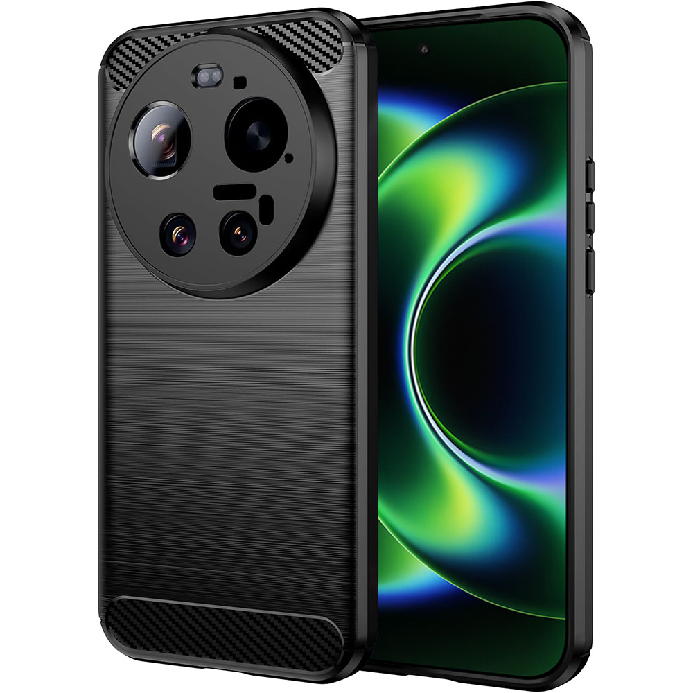Калъф за Xiaomi 17 Ultra - Techsuit Carbon Silicone - Черен