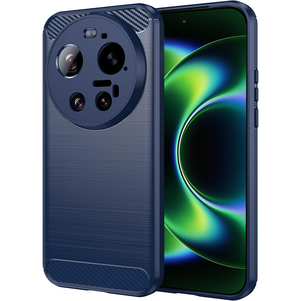 Калъф за Xiaomi 17 Ultra - Techsuit Carbon Silicone - Син
