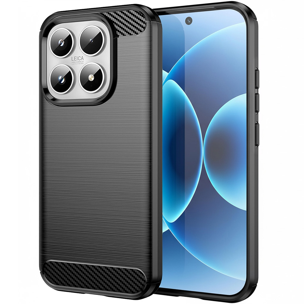 Калъф за Xiaomi 17 - Techsuit Carbon Silicone - Черен