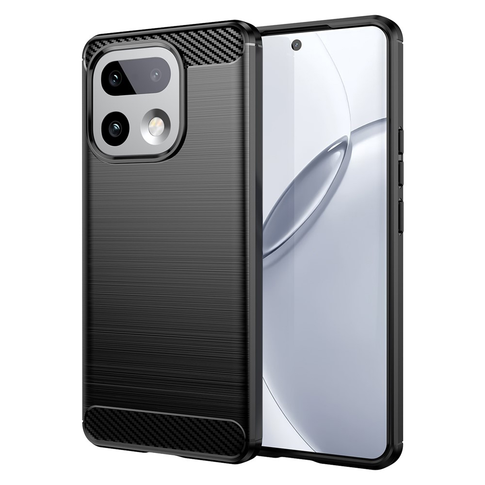 Калъф за Realme 16 Pro+ - Techsuit Carbon Silicone - Черен