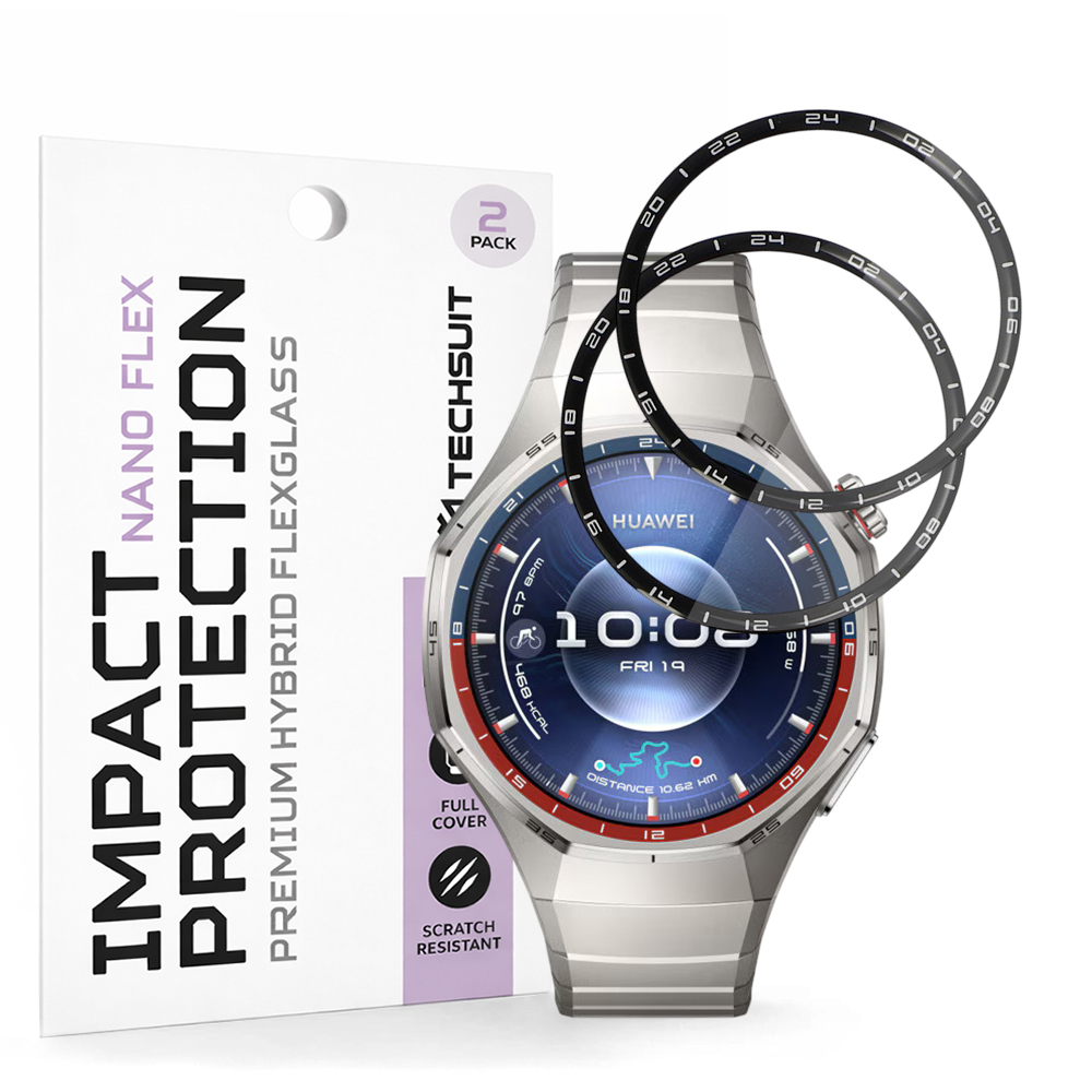 Калъф за Huawei Watch GT 6 Pro (комплект от 2) - Techsuit Nano Flex - Черен