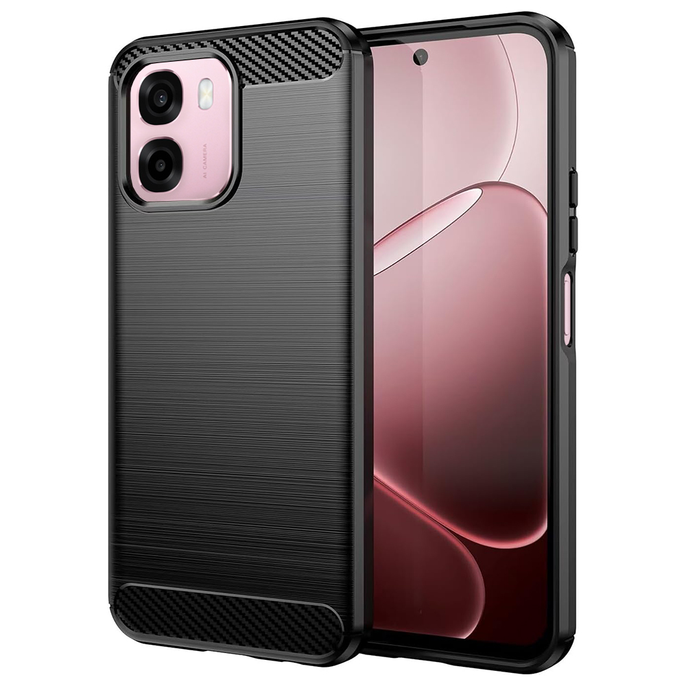 Калъф за Oppo A6 4G / A6x 4G / A6x 5G - Techsuit Carbon Silicone - Черен