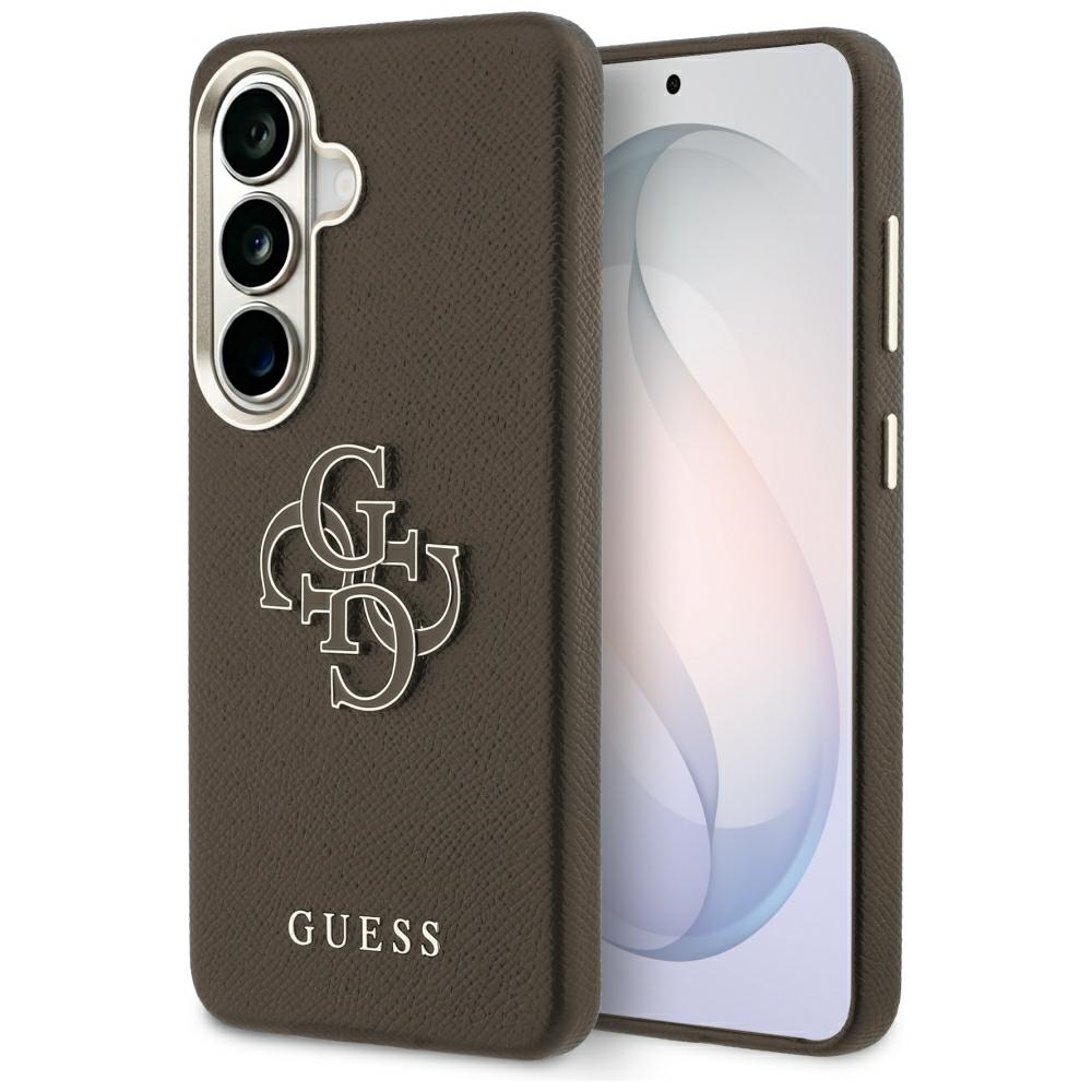 Калъф за Samsung Galaxy S26 Plus - Guess Grained Big 4G Metal Logo (GUHCS26M5PS4RGGW) - Кафяв
