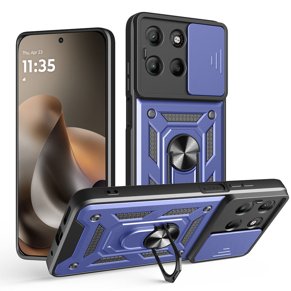 Калъф за Motorola Moto G77 / G67 - Techsuit CamShield Series - Син