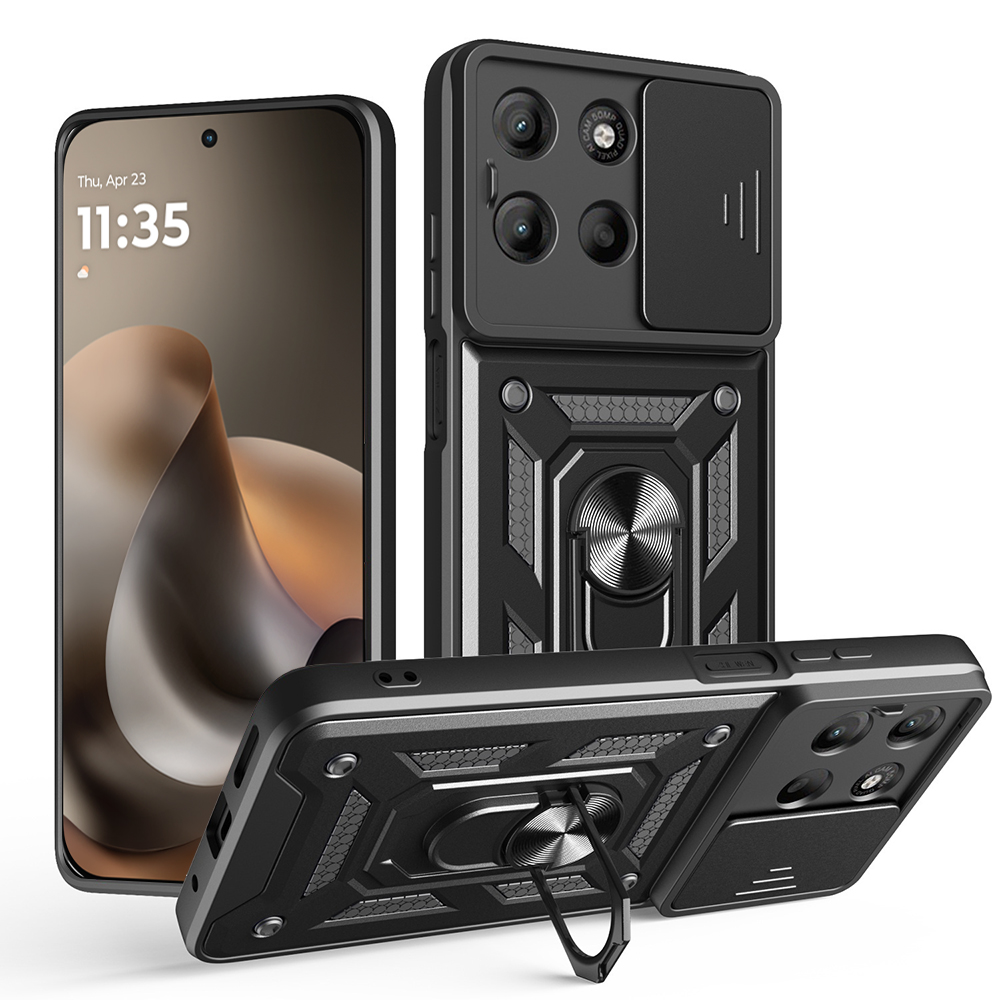 Калъф за Motorola Moto G77 / G67 - Techsuit CamShield Series - Черен