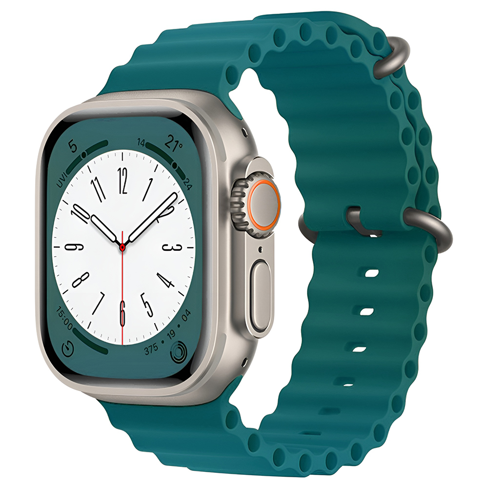 Каишка за Apple Watch 1/2/3/3/4/4/5/5/5/6/6/7/8/7/8/9/9/10/10/11/SE/SE 2/SE 3 (38/40/41/42mm) - Techsuit Каишка за часовник (W038) - Office Зелен