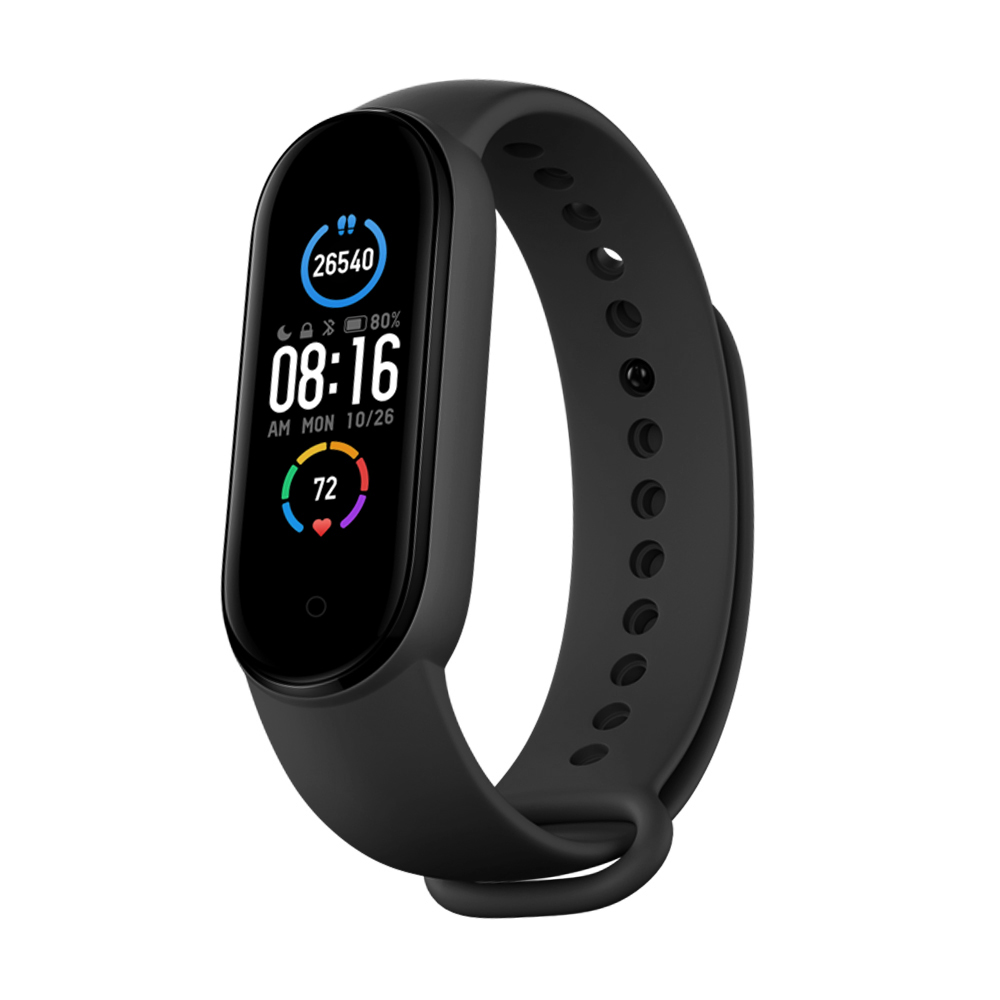 Каишка за Xiaomi Mi Band 5 / 5 NFC / 6 / 6 NFC / Amazfit Band 5 - Techsuit Watchband (W013) - Черен