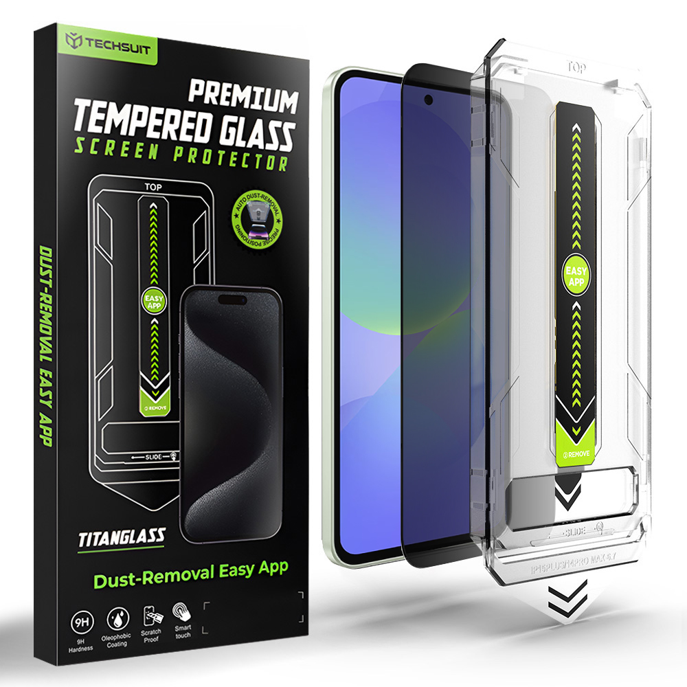 Скрийн протектор за Samsung Galaxy A36 5G / A37 5G - Techsuit TitanGlass CrystalHD [Съвместимо отключване с пръстов отпечатък] - Поверителност