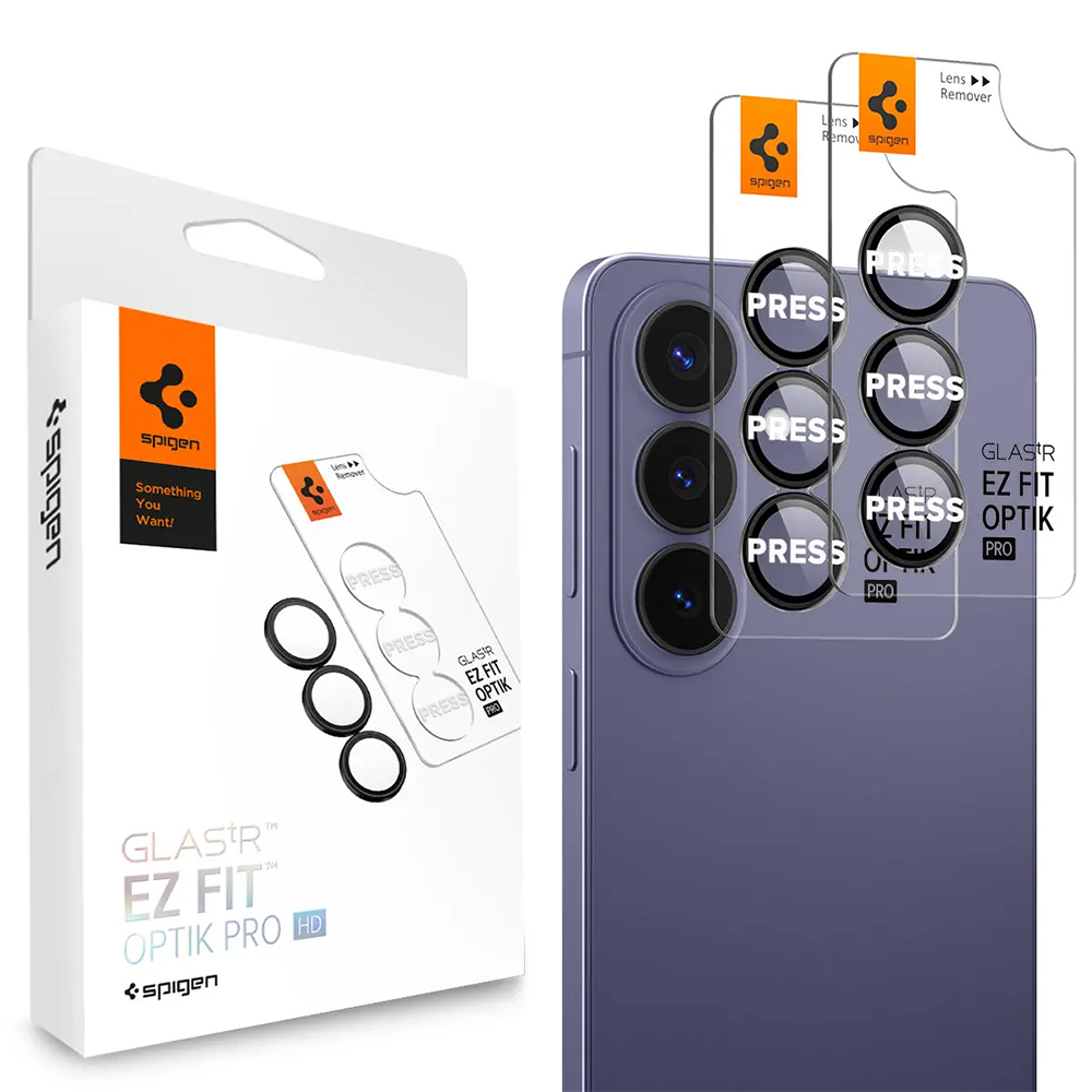 Фолио за камера Samsung Galaxy S26 Plus (комплект 2) - Spigen Glas.tR Optik EZ Fit Pro HD (AGL11088) - черно