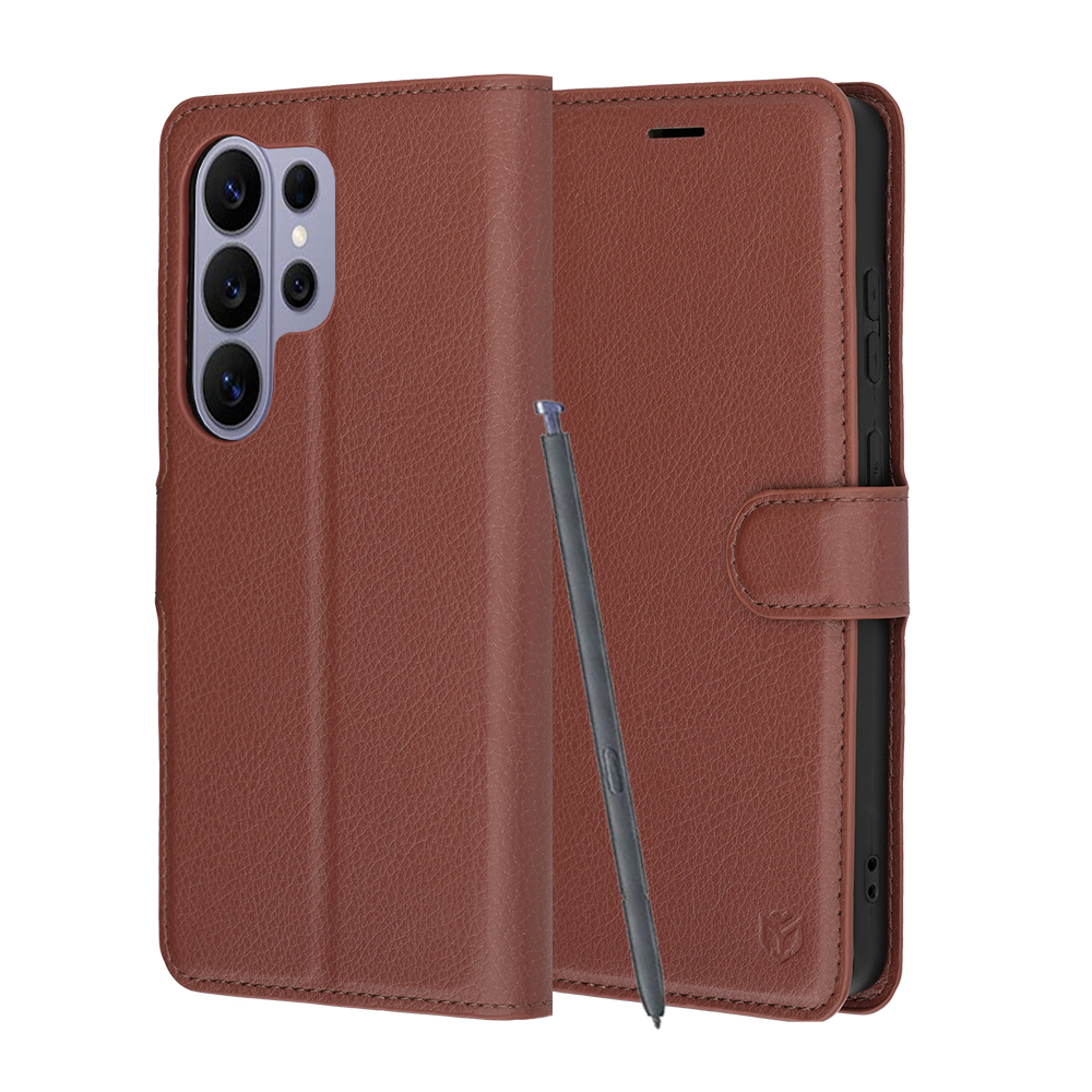 Калъф за Samsung Galaxy S26 Ultra - Techsuit Leather Folio - Кафяв