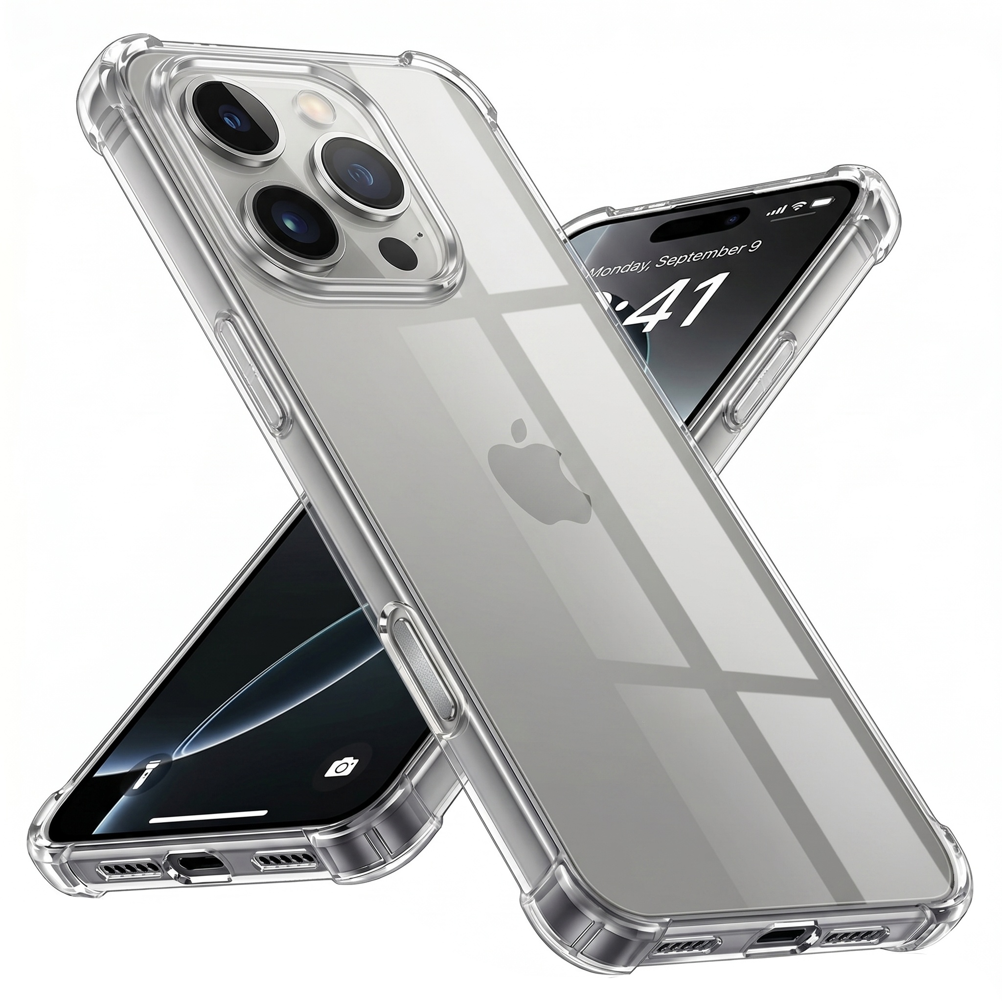 Калъф за iPhone 16 Pro - Techsuit Shockproof Прозрачен Silicone [Big Lens Hole] - Прозрачен
