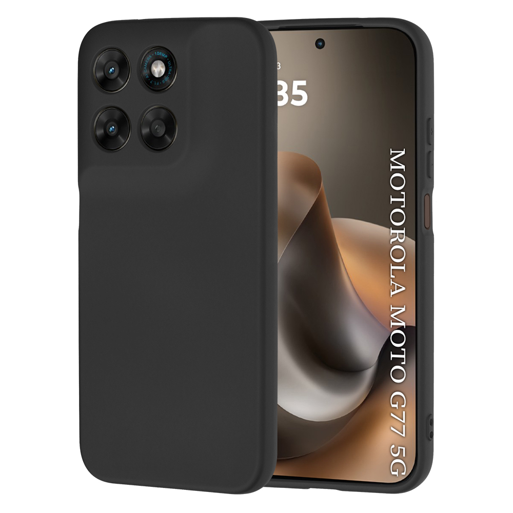Калъф за Motorola Moto G77 / G67 - Techsuit SoftFlex - Черен