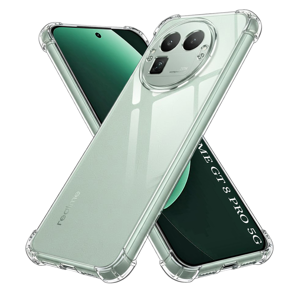 Калъф за Realme GT 8 Pro - Techsuit Удароустойчив прозрачен силикон [Кръгъл изрез за камера] - Прозрачен
