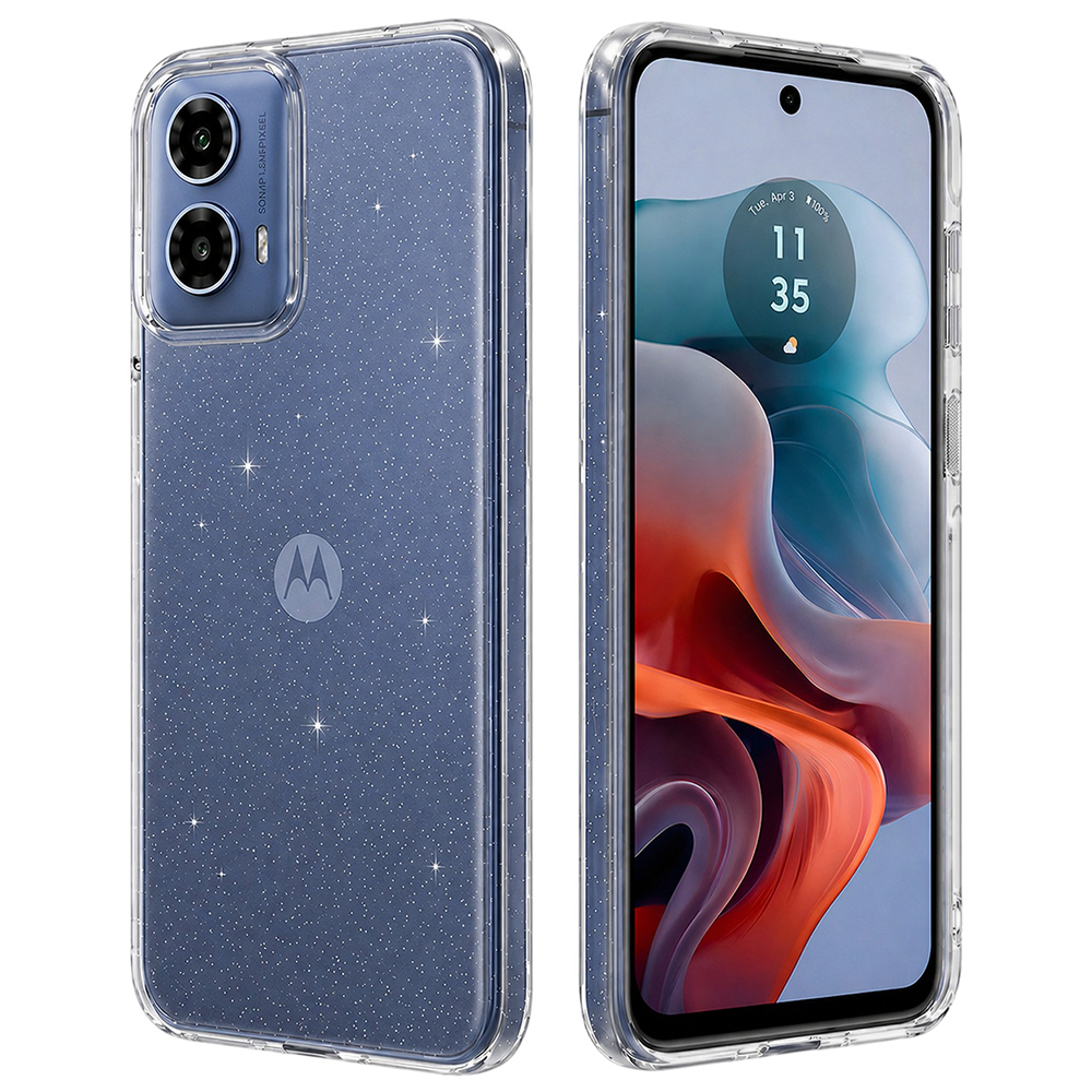 Калъф за Motorola Moto G34 / Moto G45 - Techsuit SparkleSkin Series - Прозрачен