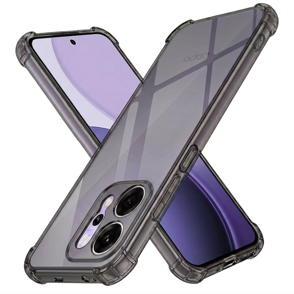 Калъф за Oppo Reno14 Pro - Techsuit Shockproof Прозрачен Silicone - Smoke Черен