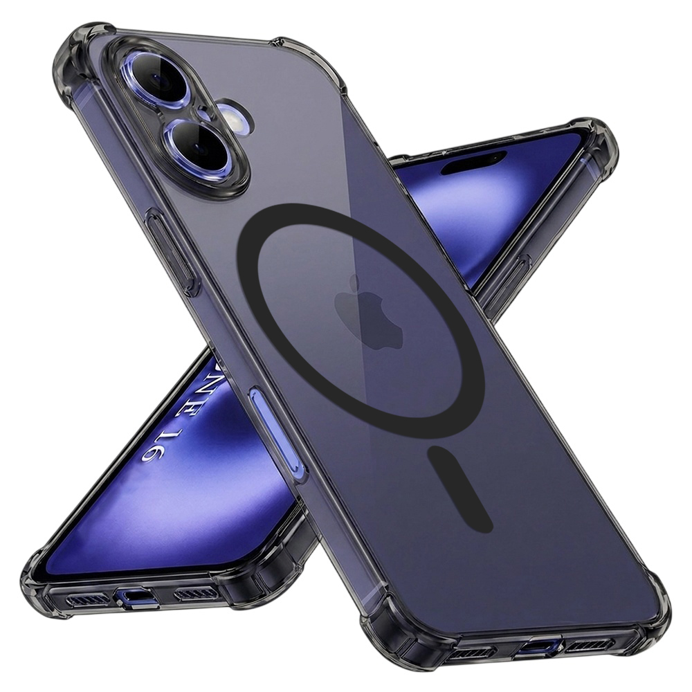 Калъф за iPhone 16 - Techsuit Shockproof Прозрачен Silicone MagSafe - Smoke Черен